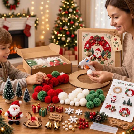 Handmade 3D Fabric Poke Wreath DIY Kit Christmas Wreath Making Set Craft Gift