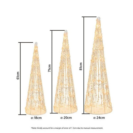 3 PCS Waterfall Christmas Tree Lights LED Fairy Light Outdoor Home Yard Garden