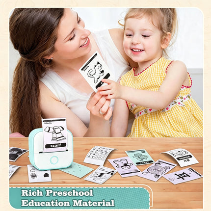 T02 Mini Pocket Bluetooth Thermal Printer Wireless Photo Inkless Sticker Green