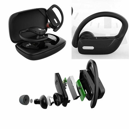 Sweatproof Wireless Bluetooth Earphones Headphones Sport Gym Earbuds with Mic
