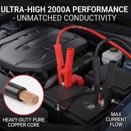 2000AMP Jumper Leads 4M Long Protection Car Battery Boost Cables Heavy Duty
