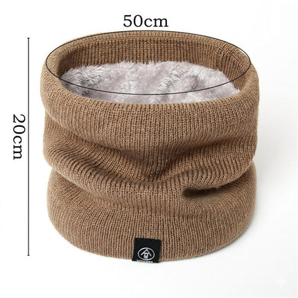 For Women Men Neck Warmer Tube Winter Knitted Scarf Thermal Warm Thicken Chunky Brown