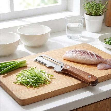 Stainless Steel Vegetable Peeler Wooden Handle Fruit Potato Slicer Kitchen Tool