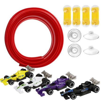 5m Flexible Race Track Roll Up Car Track Include 4 Alloy Xmas Gifts