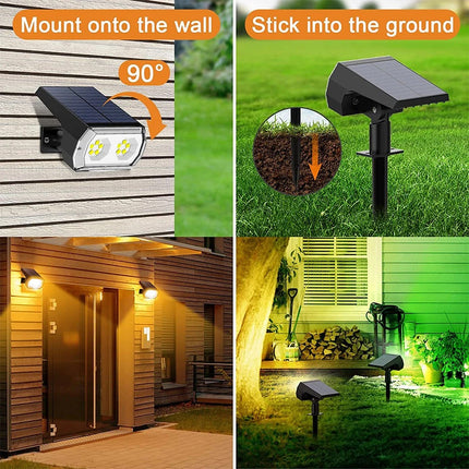 4x Solar Spot Lights Garden Outdoor Pathway Lawn Fence Lamp rgb Spotlight Light