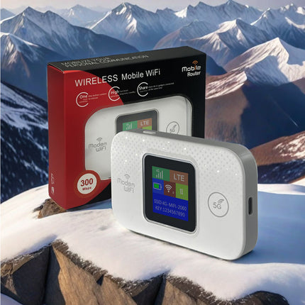 For Portable 5G LTE Wireless WiFi Router Mobile Broadband LCD MIFI Hotspot White