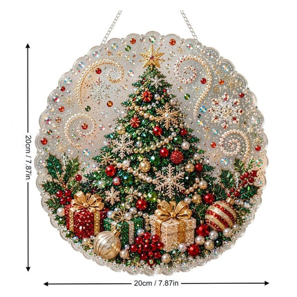 5D DIY Christmas Pearl Diamond Art Painting Hanging Pendant Ornament Kit Gift Christmas tree