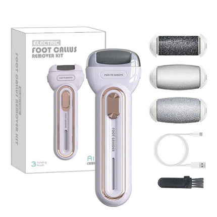 Purple Electric Care Pedicure Foot File Hard Dead Skin Callus Remover Foot Grinder Kit