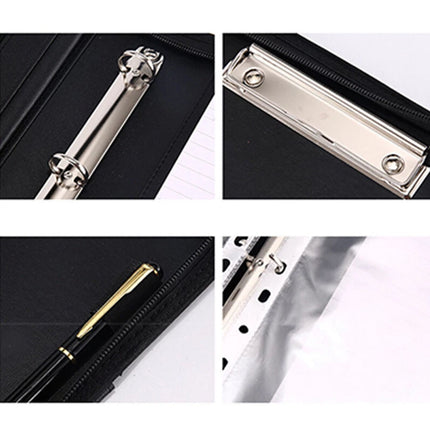 A4 Zipped Conference Folder Business Leather Document Bag Portfolio + Calculator