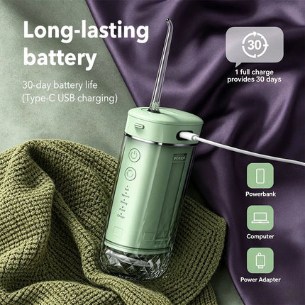 Foldable Oral Irrigator Water Jet Dental Teeth Flosser Tooth Cleaner 4 Nozzles