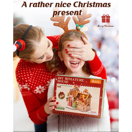 Wooden Christmas Miniature Room Doll House For Boys And Girls Xmas Eve Gift