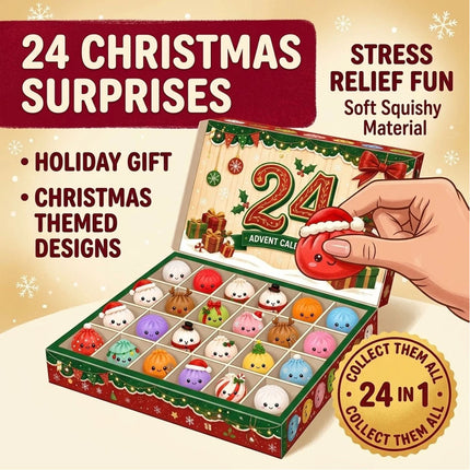 2026 Christmas Squishies Advent Calendar 24 Days Dumpling Toys Boys And  Girls Xmas Gift New