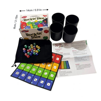 Dice Shaking Board Game Set for 2 to 4 Players Strategy Table Game for Family (2 Set）
