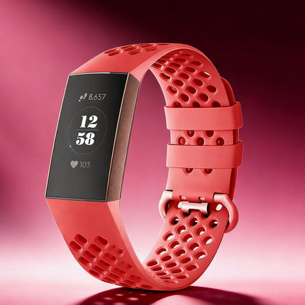 Fitbit Charge 3 4 Watch Soft Silicone Sports Replacement Band Wrist Strap Red