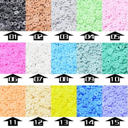 Clay Beads Bracelet Making Flat Polymer Heishi Jewellery Kit 3840pcs DIY Pack AU