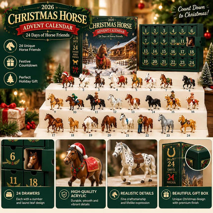 24-Horse Advent Calendar 2026 for Christmas Tree and For Home Decoration