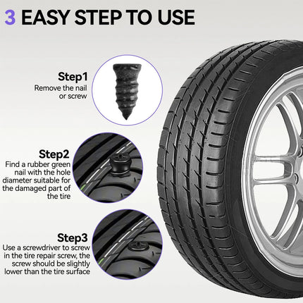 75pcs Heavy Duty Tyre Puncture Repair Tool Tire Mending Kit For Auto Motorbike