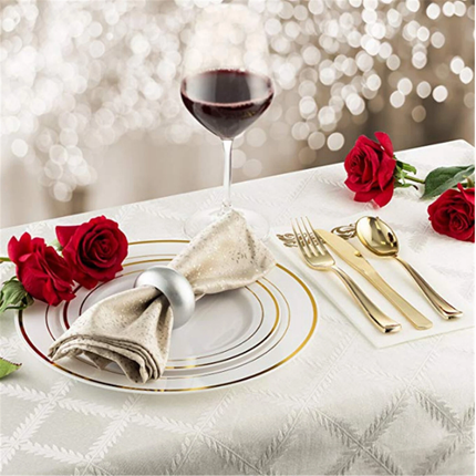 175pc Party Plates Reusable Dinner Cutlery Tableware Christmas Party For 25