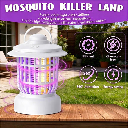 LED Electric Mosquito Lamp USB Fly Trap Insect Catcher Mozzie White