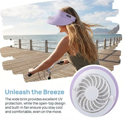 USB Charging Fan Wide Brim Sun Hat Breathable Sun Protection Hat Beach