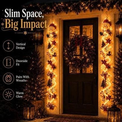 Glowing Christmas Door Hanger Decorations for Walls, Windows, Covered Porches