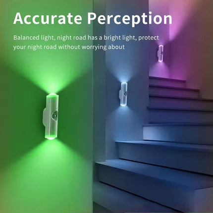 4Pcs USB Rechargeable Motion Sensor LED Night Light Wall Indoor Wireless Lamp Up-Down