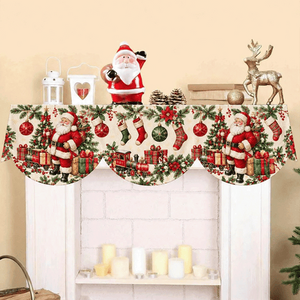Non-slip Christmas Fireplace Scarf Impact-resistant Xmas Fireplace Cover Party