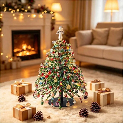 DIY Beaded Christmas Tree Kit, Handmade Colorful Bead Ornament Making Set