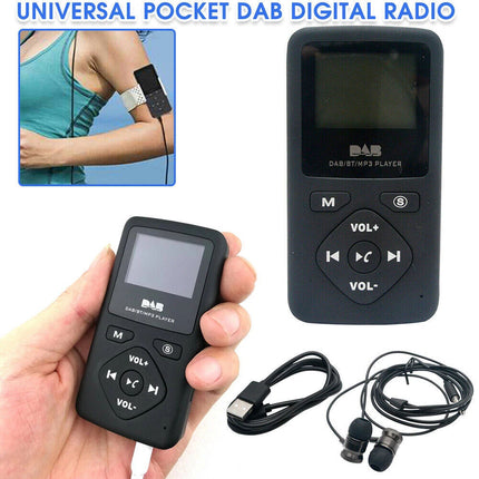 Pocket DAB/DAB+Digital Radio With Bluetooth and MP3 Player Earphone FM Redio Kit