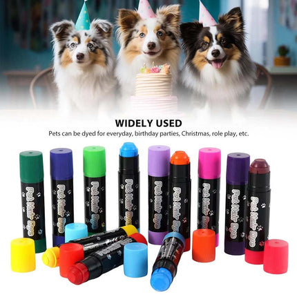 12 Colors Washable Pet Dog Cat Hair Dye Pens Pet Grooming Non-Toxic Dog Hair Dye