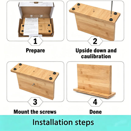 30cm Bamboo Knife Storage Rack Cutlery Holder Kitchen Organizer