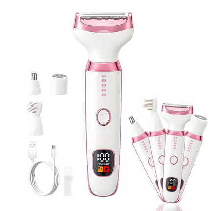Bikini Trimmer for Women,USB Bikini Shaver,4-in-1 Electric Razors Wet & Dry