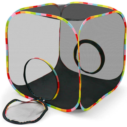 Cat Enclosure, Pop Up Cat Rolling Tent Cube for Outdoor and Indoor Foldable