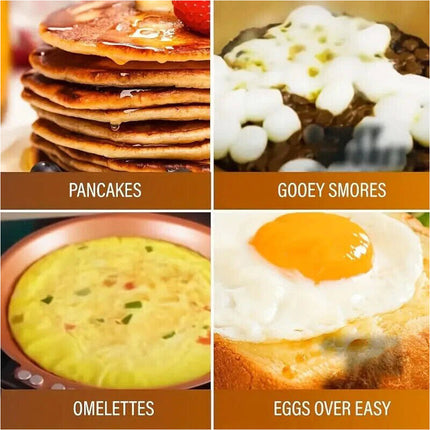 Double Sided Frying Pan Nonstick Folding Skillet Cake Pan for Kitchen Cooking