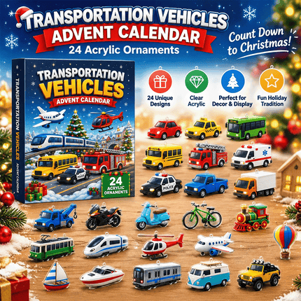 Transportation Vehicles Advent Calendar 2026,24 Day Christmas Countdown Calendar