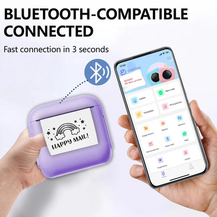 Mini Pocket Thermal Printer Bluetooth Wireless Photo Notes Inkless Sticker Paper