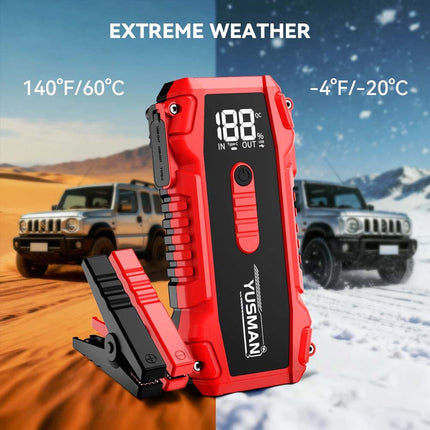 7000A Car Jump Starter Pack Power Bank LED LCD Battery High Booster Charger