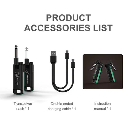 WS-70 Guitar Wireless System 100 Channel Rechargeable Audio Transmitter Receiver