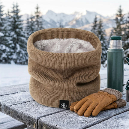 For Women Men Neck Warmer Tube Winter Knitted Scarf Thermal Warm Thicken Chunky Brown