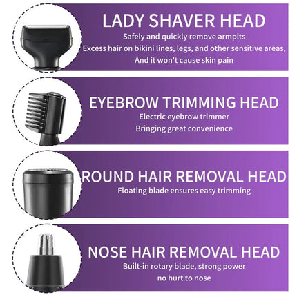 4 In1 Women's Eyebrow Trimmer Painless Ear And Nose Hair Trimmer Beauty Set - Image 2