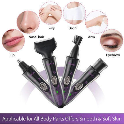 4 In1 Women's Eyebrow Trimmer Painless Ear And Nose Hair Trimmer Beauty Set - Image 6