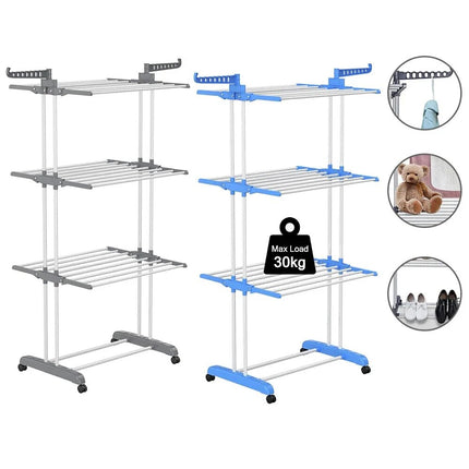 4 Tier Foldable Clothes Airer Drying Rack Wheels Laundry Dryer Hanging - Image 5