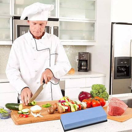 Dual Whetstone Cutter Sharpening Stone Grinding Knife Waterstone Kitchen Wet