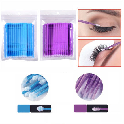 400pcs Disposable Cotton Swab Micro Brush Eyelashes Extension - Image 1