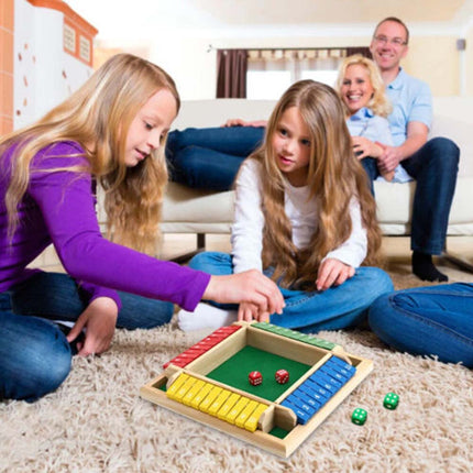 Shut the Box Game Wooden Board Number Drinking Dice Toy Family Traditional Game B