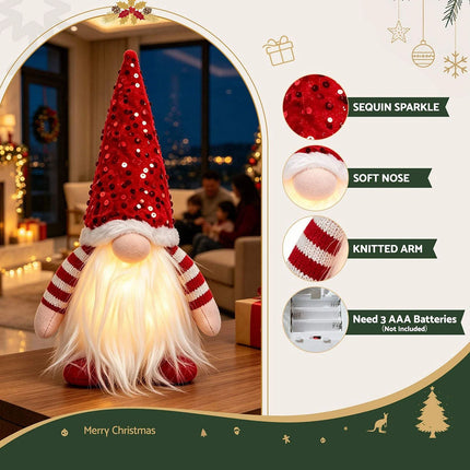 Christmas Gnomes Light Up Christmas Decorations Plush Goblin Set