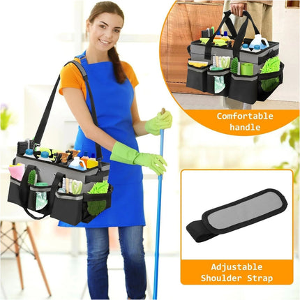 Wearable Cleaning Caddy, Cleaning Caddy Supplies Organizer with Handle Work Grey