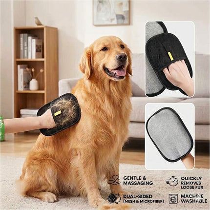 2 Pcs Pet Grooming Gloves Static Dedusting Brush Pet Hair Remover Brush Removing