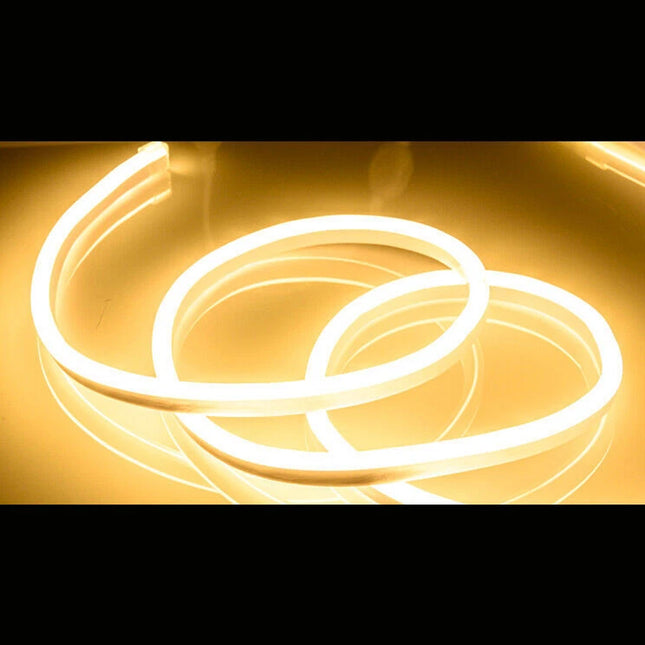 5M / 16.4FT DC 12V 2835 Flexible LED Strip Waterproof Sign Neon Lights Silicone Tube Yellow