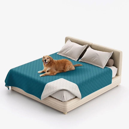 Waterproof Non-Slip Pet Dog Bed Mattress Cover Waterproof Protective Mat Blanket Dark blue 68x82inch (172.7x208cm)